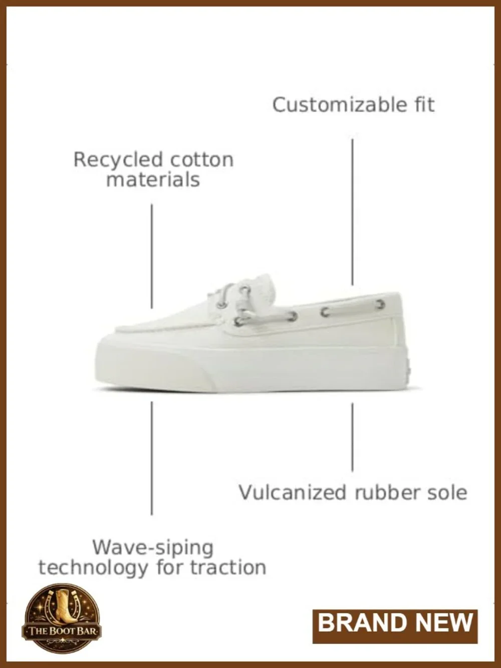 Recycled Cotton Boat Shoes with Wave-Siping Outsole